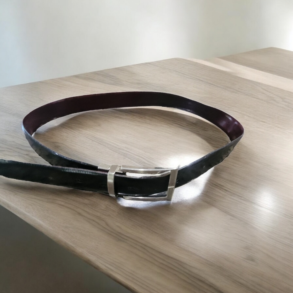 Black Italian leather belt